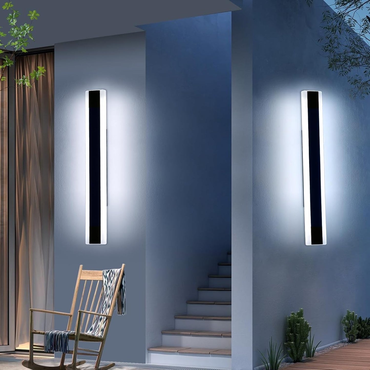Outdoor LED Wall Light 60cm 6000K Cool White IP65 Waterproof Strip Garden Lamp