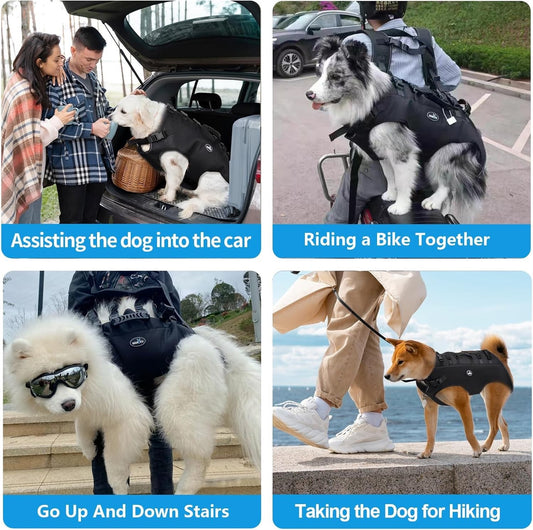 Dog Lift Harness Carrier Backpack Support Sling Large Dogs 33-66lbs Rehab Aid