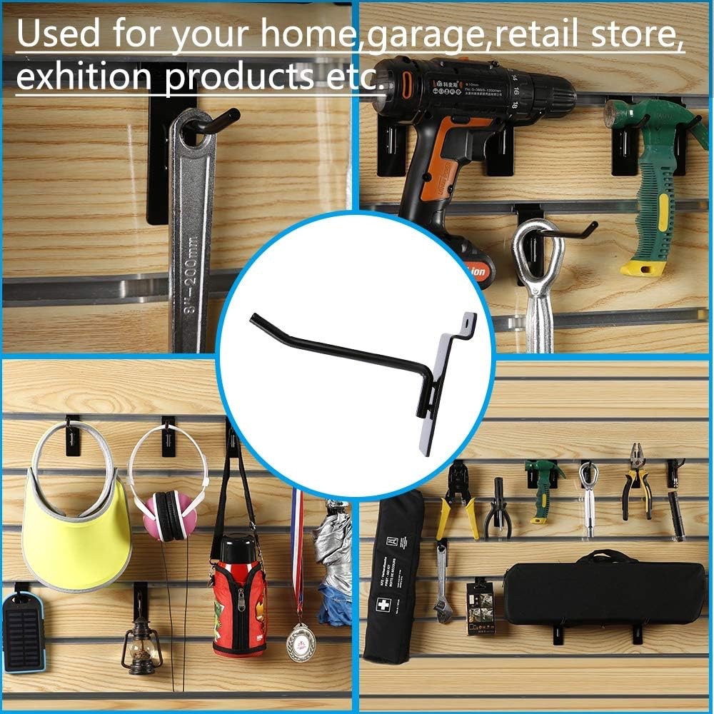 Slatwall Hooks Set 16 Metal Display Hangers 4in 6in Retail Garage Wall Mount