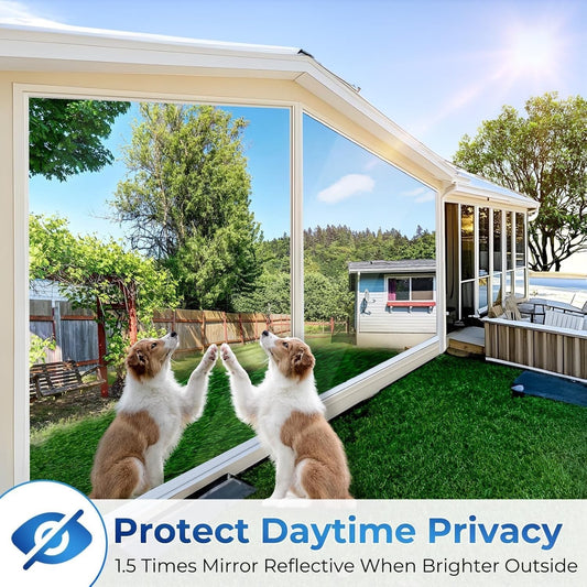 Window Privacy Film One Way Mirror 90x300cm Black Silver Reflective UV Heat Tint