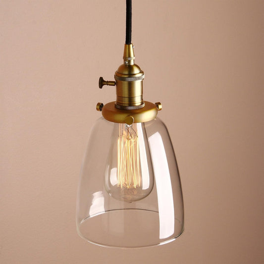 Industrial Vintage 3 Light Pendant Chandelier Glass Globe E27 Loft Ceiling