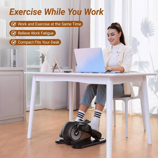Under Desk Elliptical Leg Exerciser Electric Pedal Machine 12 Speed Remote