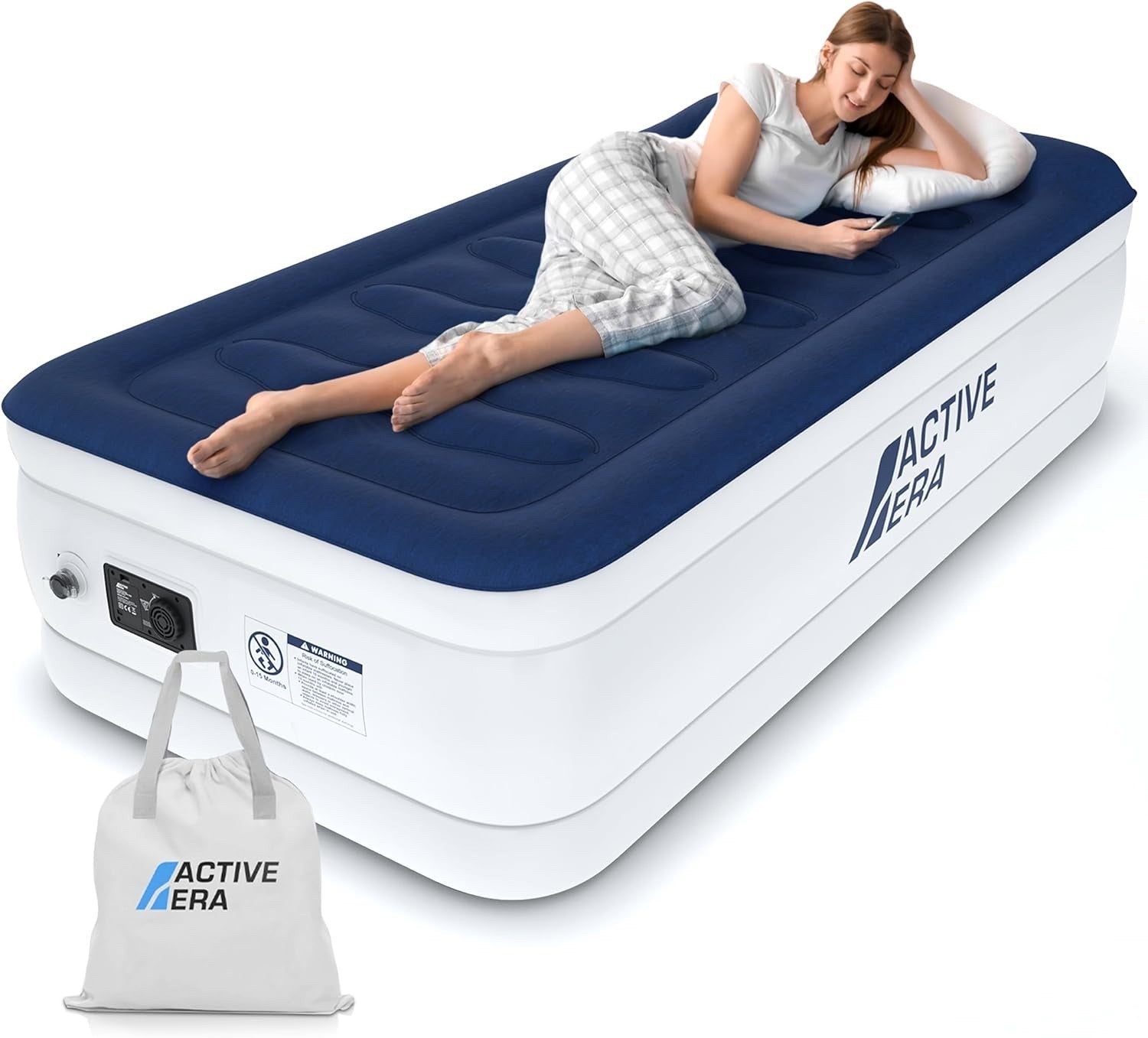 Active Era Luxury Single Self Inflatable Mattress Flock Coating