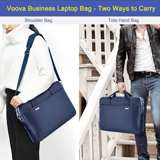 Laptop Bag Case Messenger Briefcase 15.6 Inch Blue Waterproof Expandable Padded