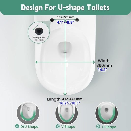 Toilet Seat Soft Close D Shape Quick Release Adjustable Hinges White Top Fix