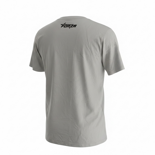 Mens T Shirt XL Pearl Grey Short Sleeve Casual Gym Top Forza New With Tags Logo