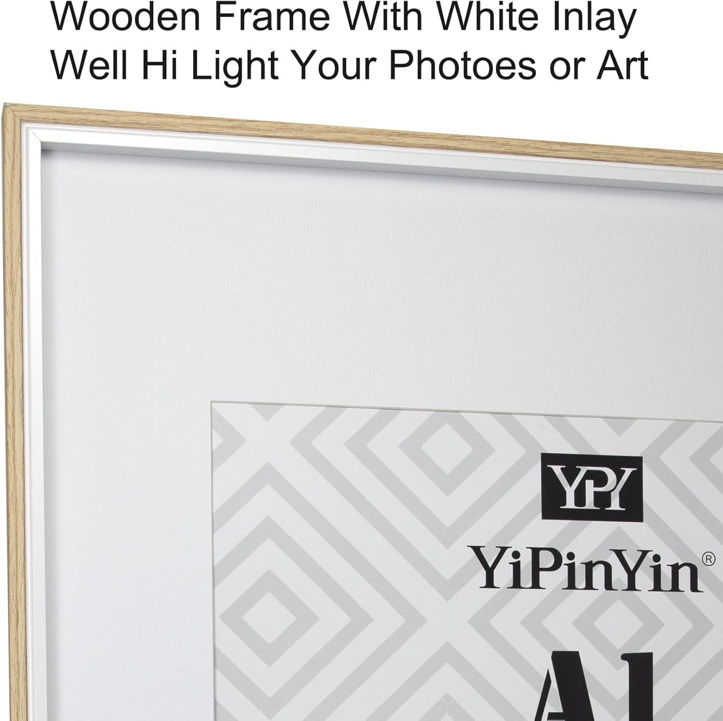 Picture Frame Set 50x70cm 3 Pack Wooden White Mounts 40x60cm Wall Poster Frames