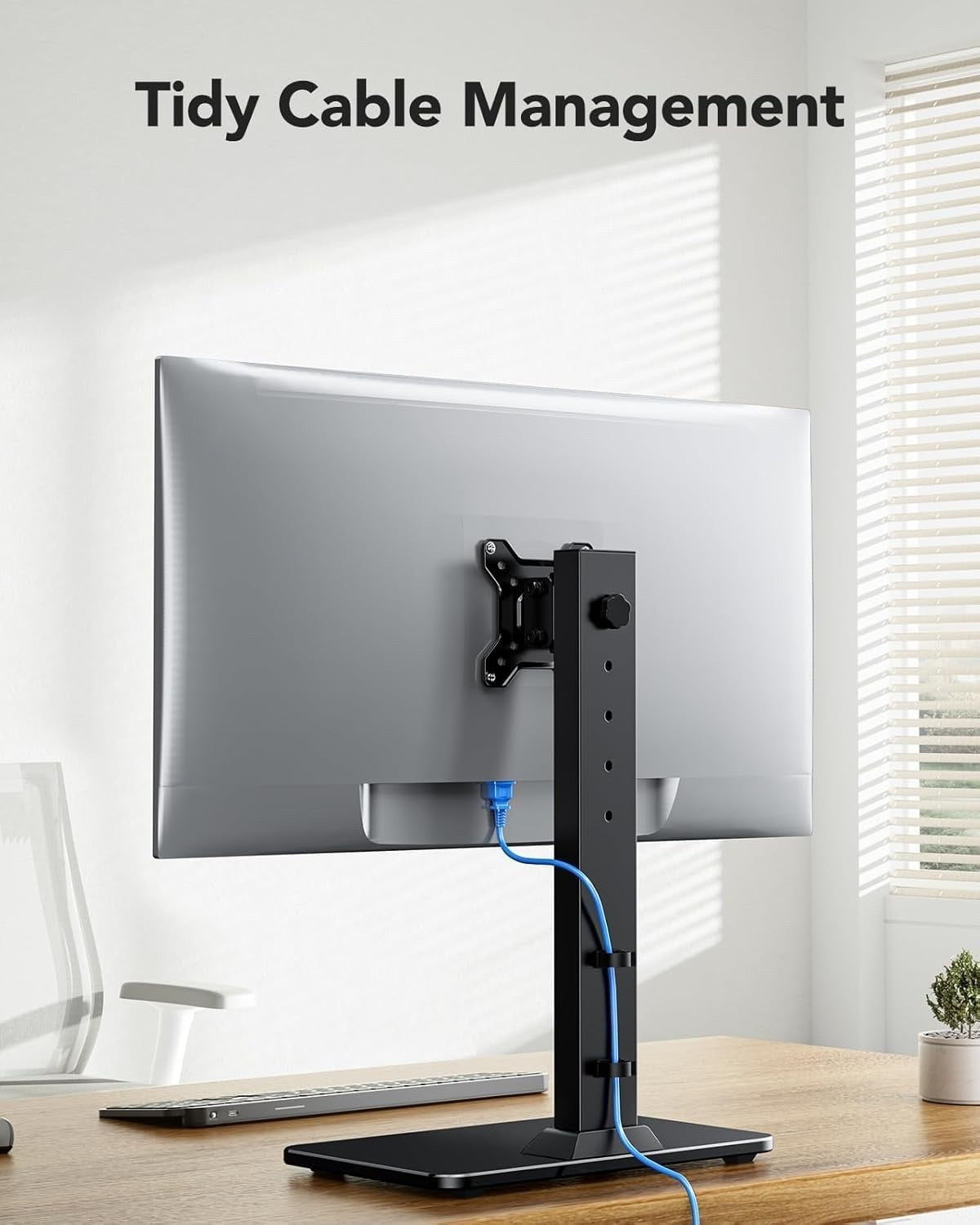 Monitor Stand Desk Mount Freestanding 13-34in VESA 75x75 100x100 20kg Black