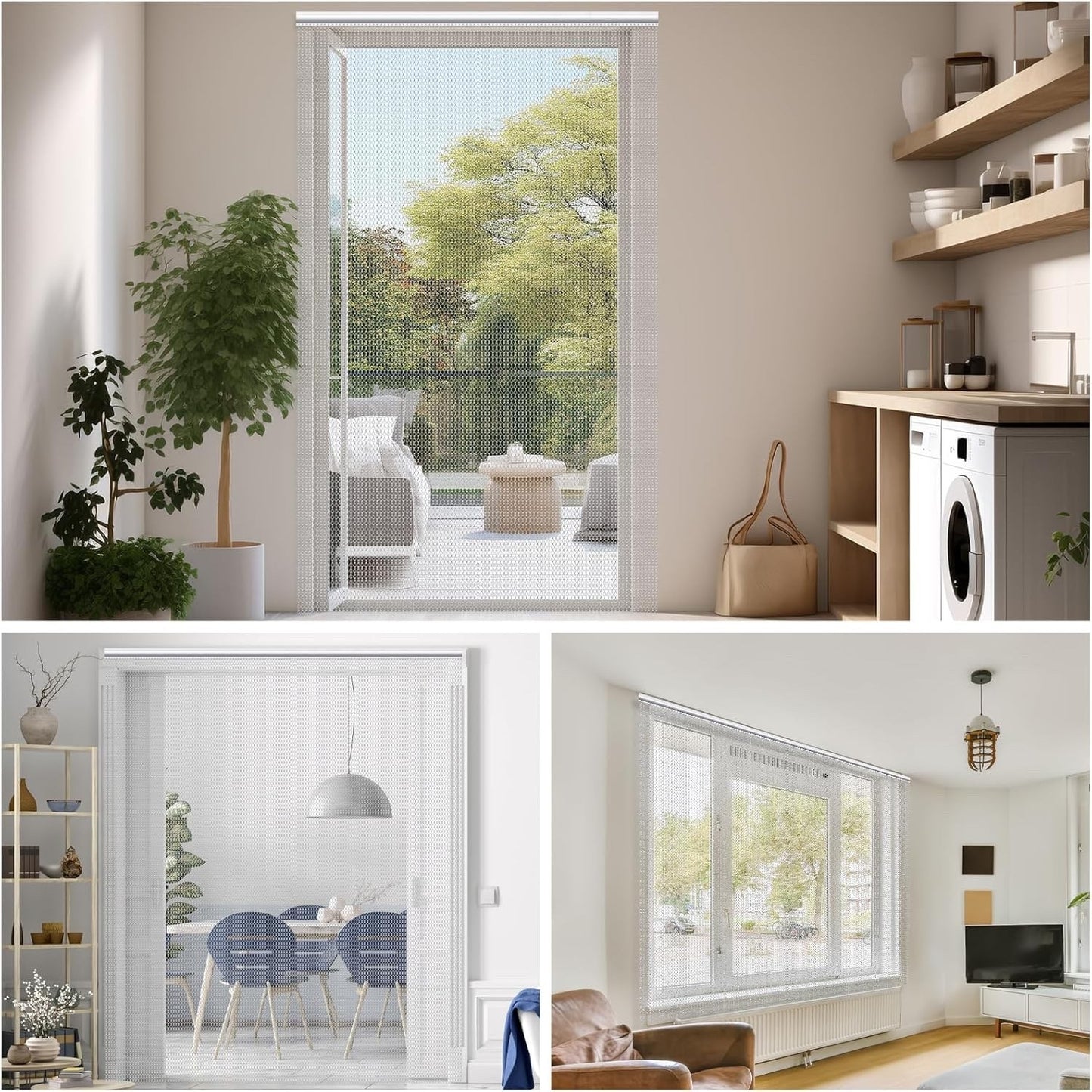 Fly Screen Chain Curtain Aluminium Door Insect Blind Black 80x200cm VeYocilk