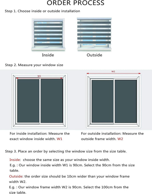 Zebra Roller Blind Day Night 100x150cm Black Dual Layer Window Privacy Shade