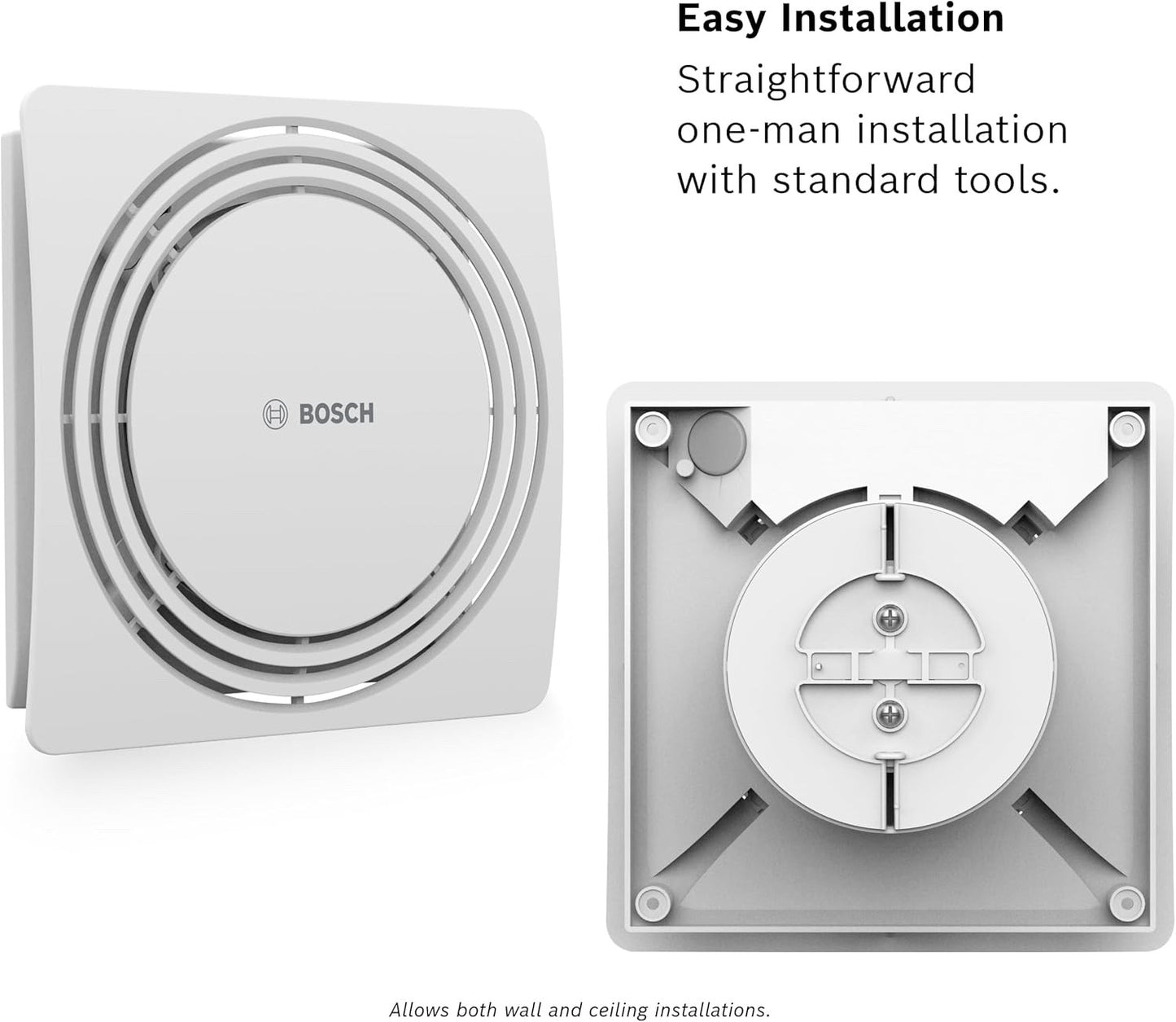 Bosch Silent Extractor Fan Bathroom 100mm 1900W Wall Anti Mould Vent White