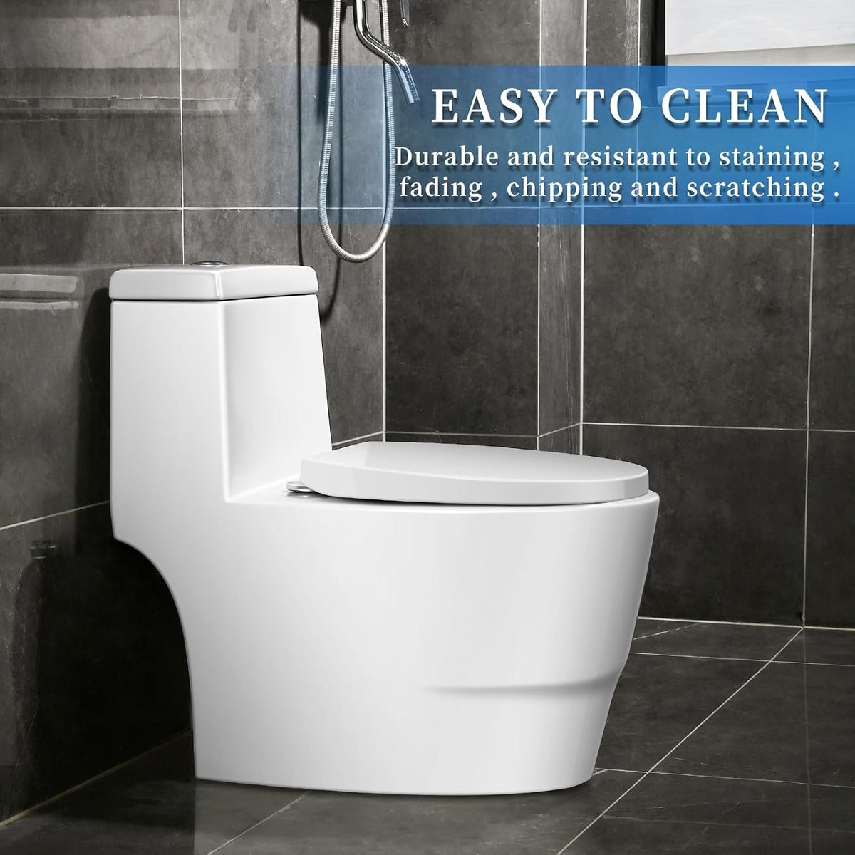 D Shape Toilet Seat Soft Close Quick Release Top Fix 46x36cm White Bathroom