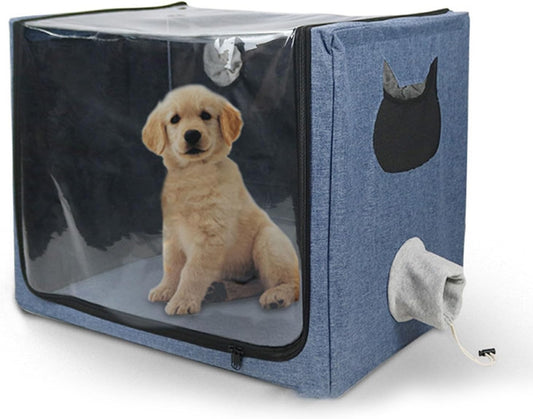 Pet Nebulizer Box Oxygen Chamber Cat Dog Portable Foldable Clear Vet Cage
