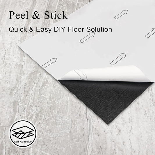 Self Adhesive Vinyl Floor Tiles Stone Effect Natural Travertine 12 Pack 2.23m²
