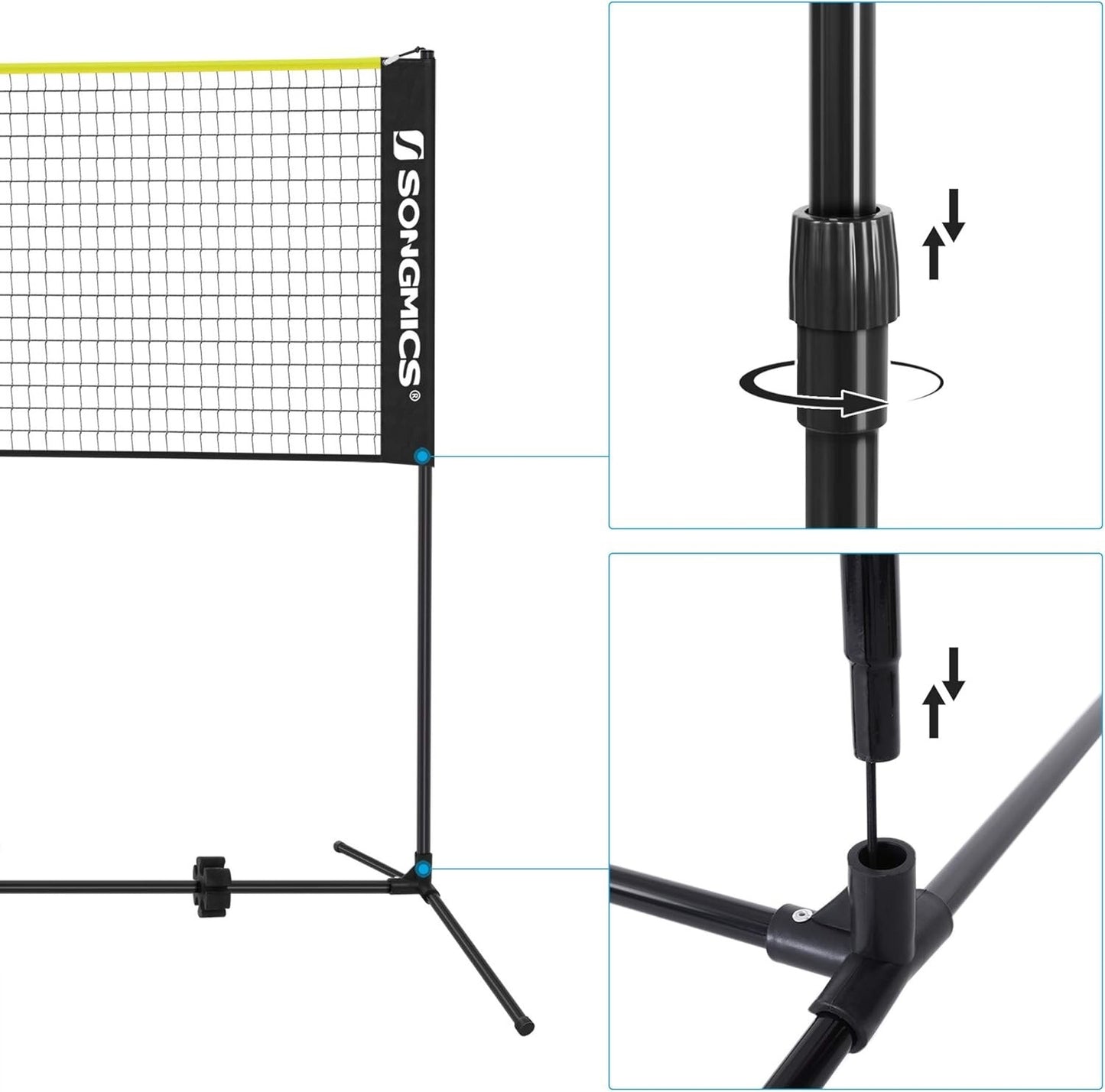 Badminton Volleyball Net Portable Adjustable Height Garden Beach Tennis Set