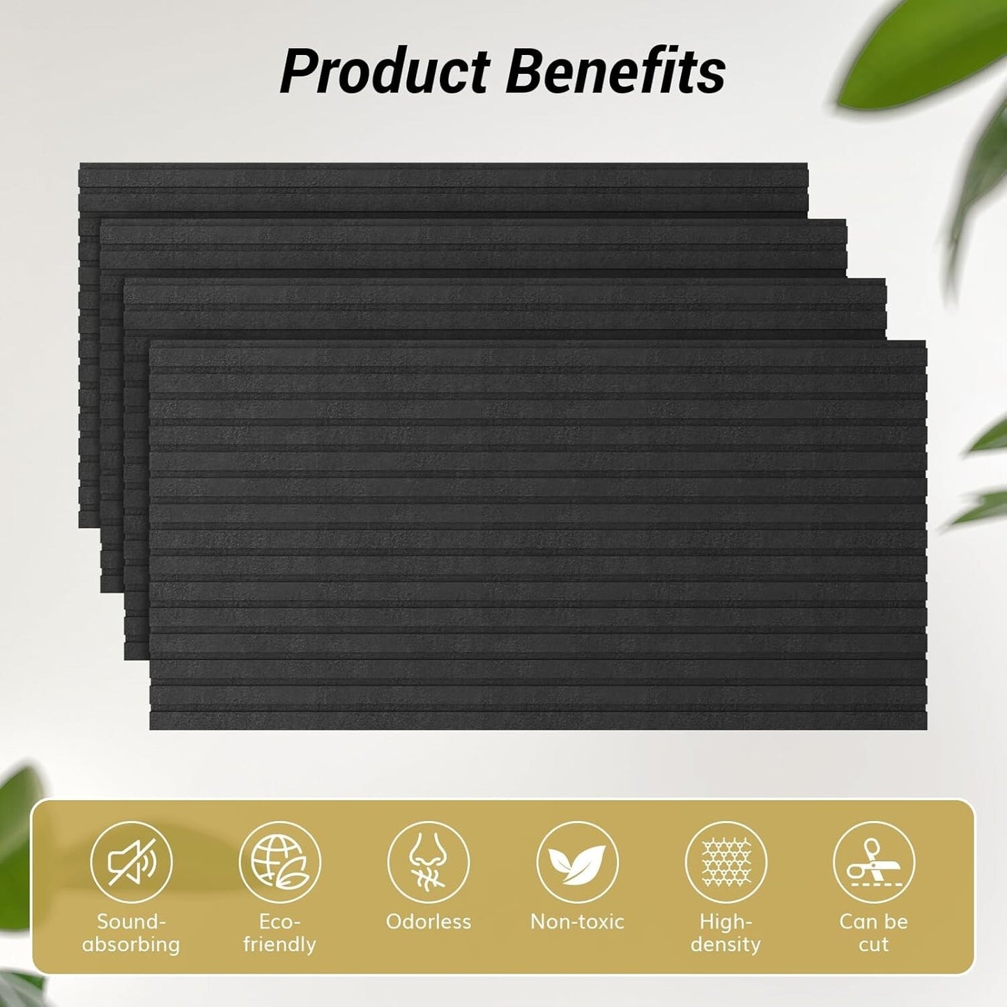 TONOR 8-Pack Bilayer Acoustic Panels Large Self-adhesive 47.24” * 23.62” * 0.72"