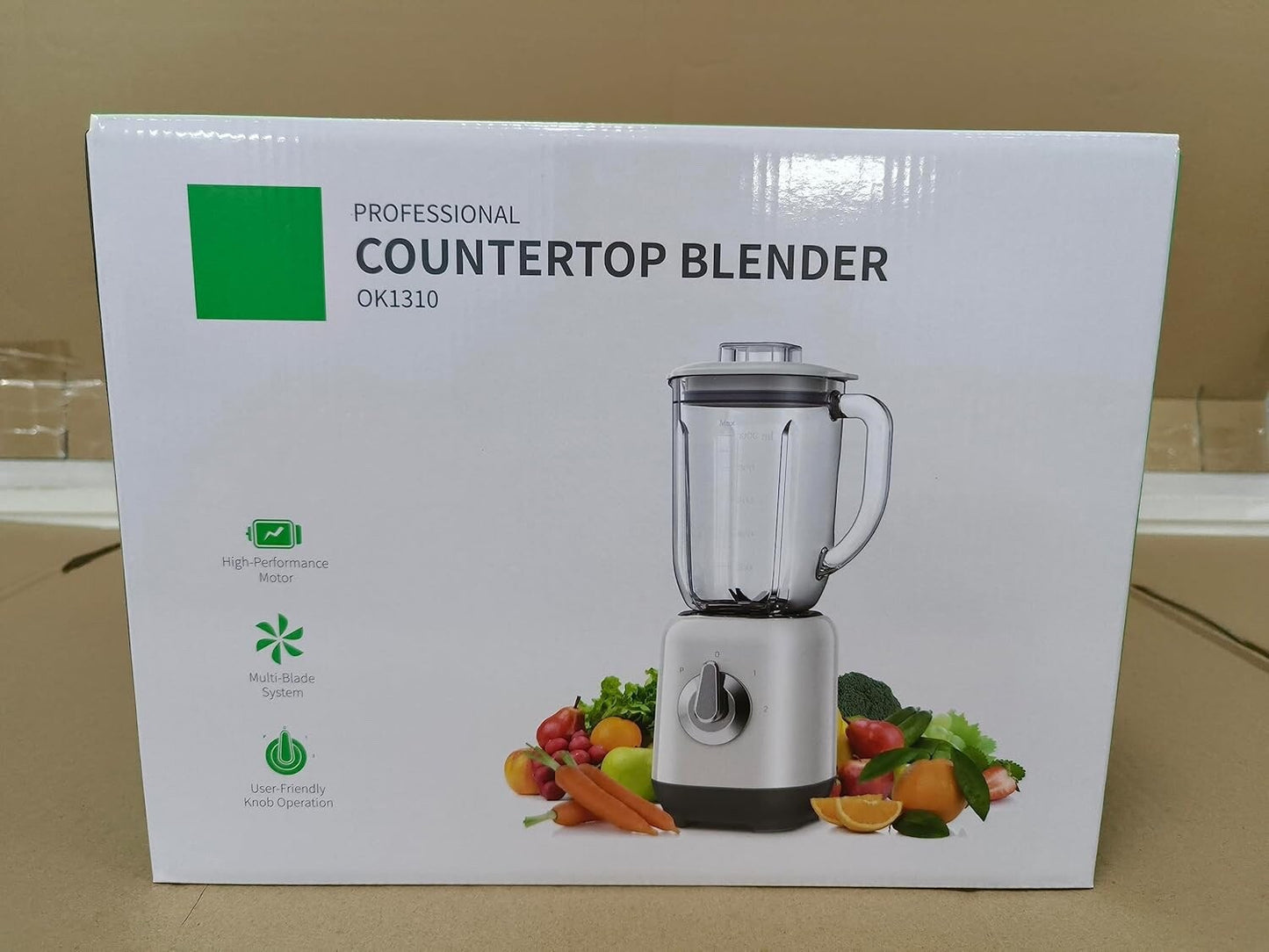 SHARDOR Blender Smoothie Maker with 6 Sharp Stainless Steel Blades & Glass Jug