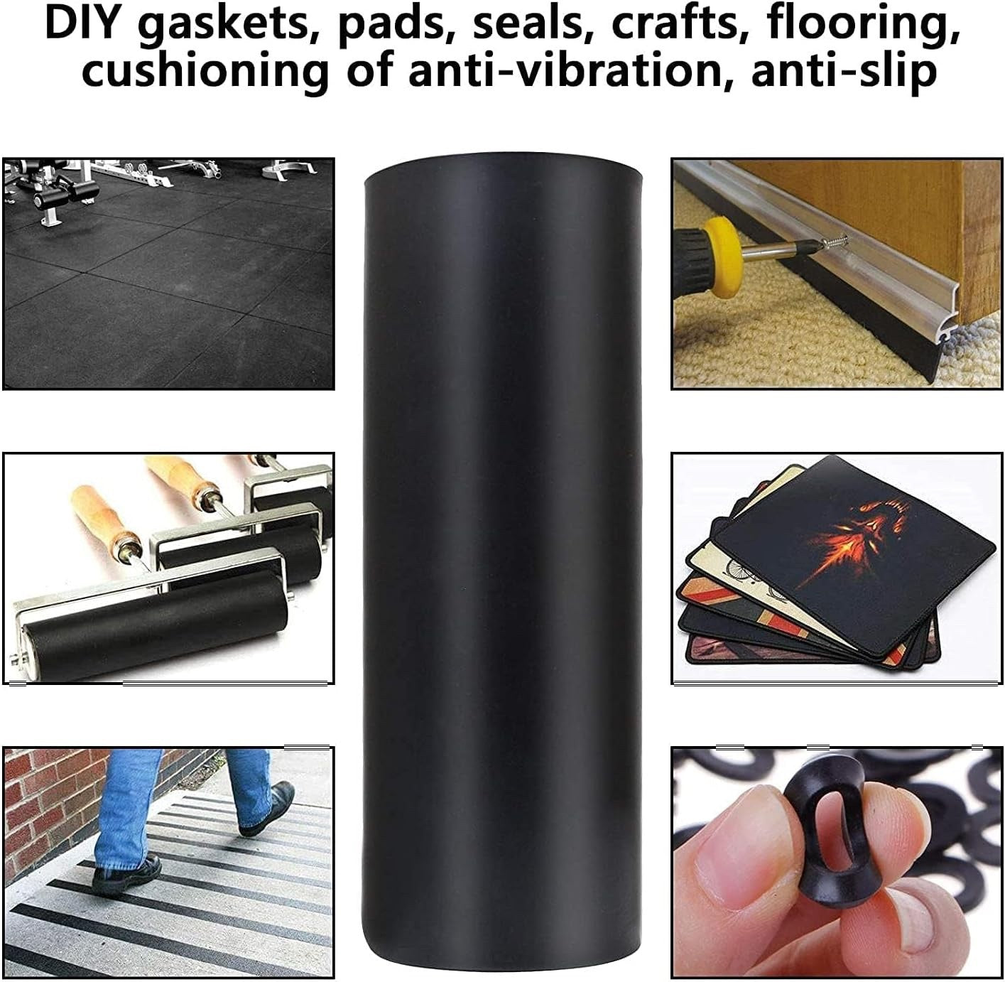 Rubber Matting Sheet 3mm Smooth Neoprene 100x200cm Waterproof Non Slip Black