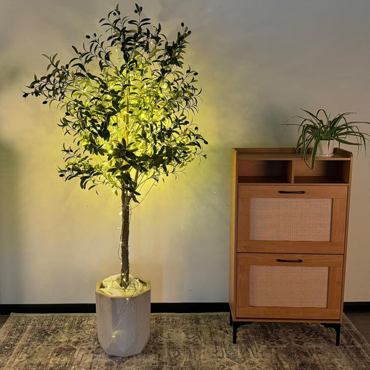 6FT Artificial Olive Tree 180cm Faux Plant Indoor Decor Realistic Leaves Pot