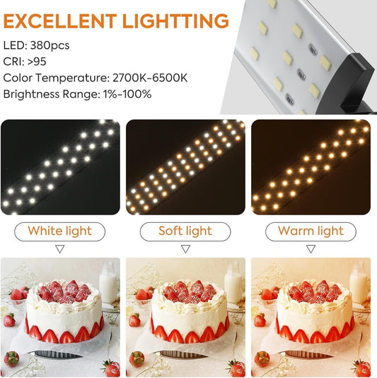 Photo Light Box Studio Tent 60x60cm Bi-Color Dimmable LED Product Backdrops