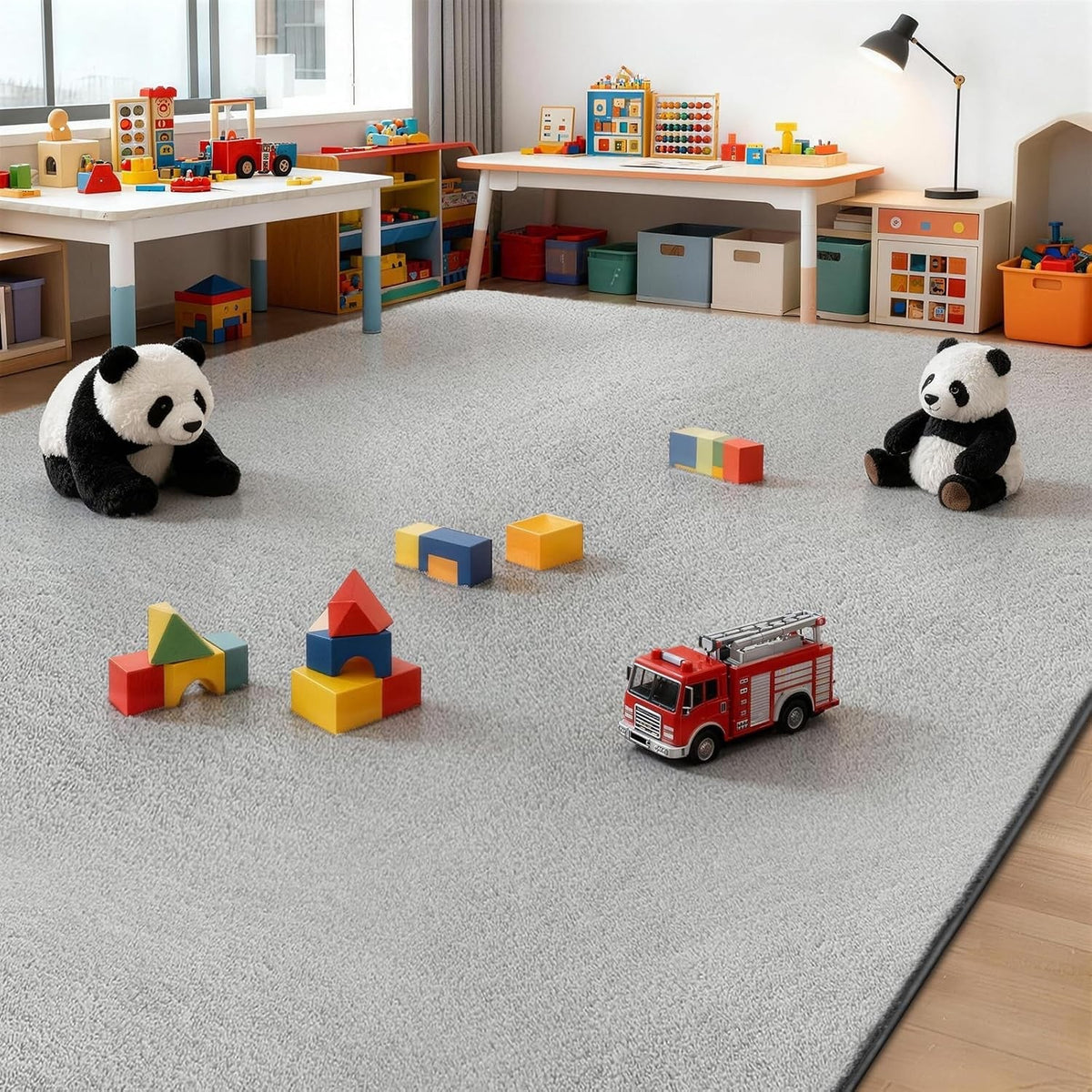 Fluffy Shaggy Rug 160x230cm Light Grey Non Slip Washable Soft Living Room Carpet