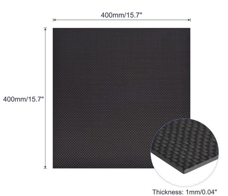 3K Carbon Fiber Plate Sheets 4pc 400x400x4mm Black Panel Car Auto RC Hobby