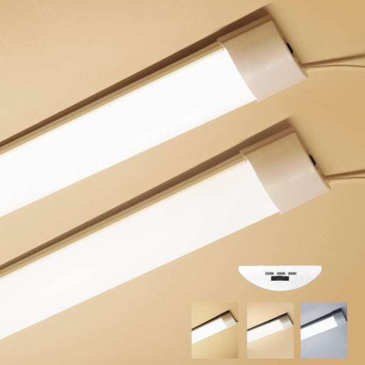 3FT 90cm LED Batten Light 25W 2760lm 3CCT Ceiling Garage Office 2 Pack
