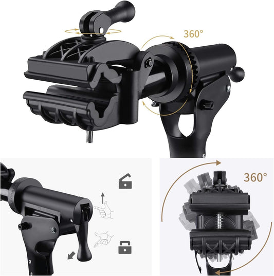 Bike Repair Stand Workstand Foldable Aluminium 360° Clamp Tool Tray 27kg Black