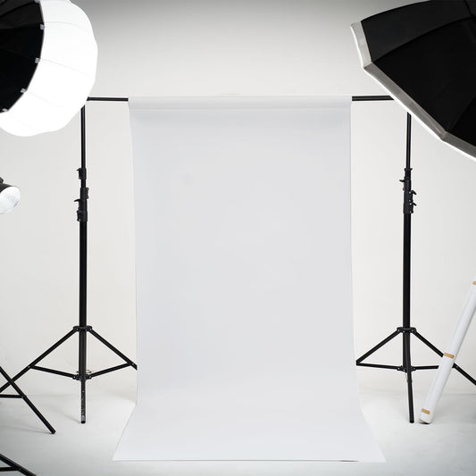 Photography Backdrop Paper Roll 1.35x5m White Studio Background Seamless