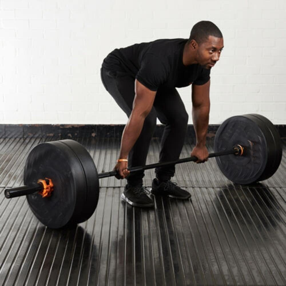 MYOYAY Weight Lifting Barbell Bar | Fitness 4ft Barbell Weight Bar with 2 Clips
