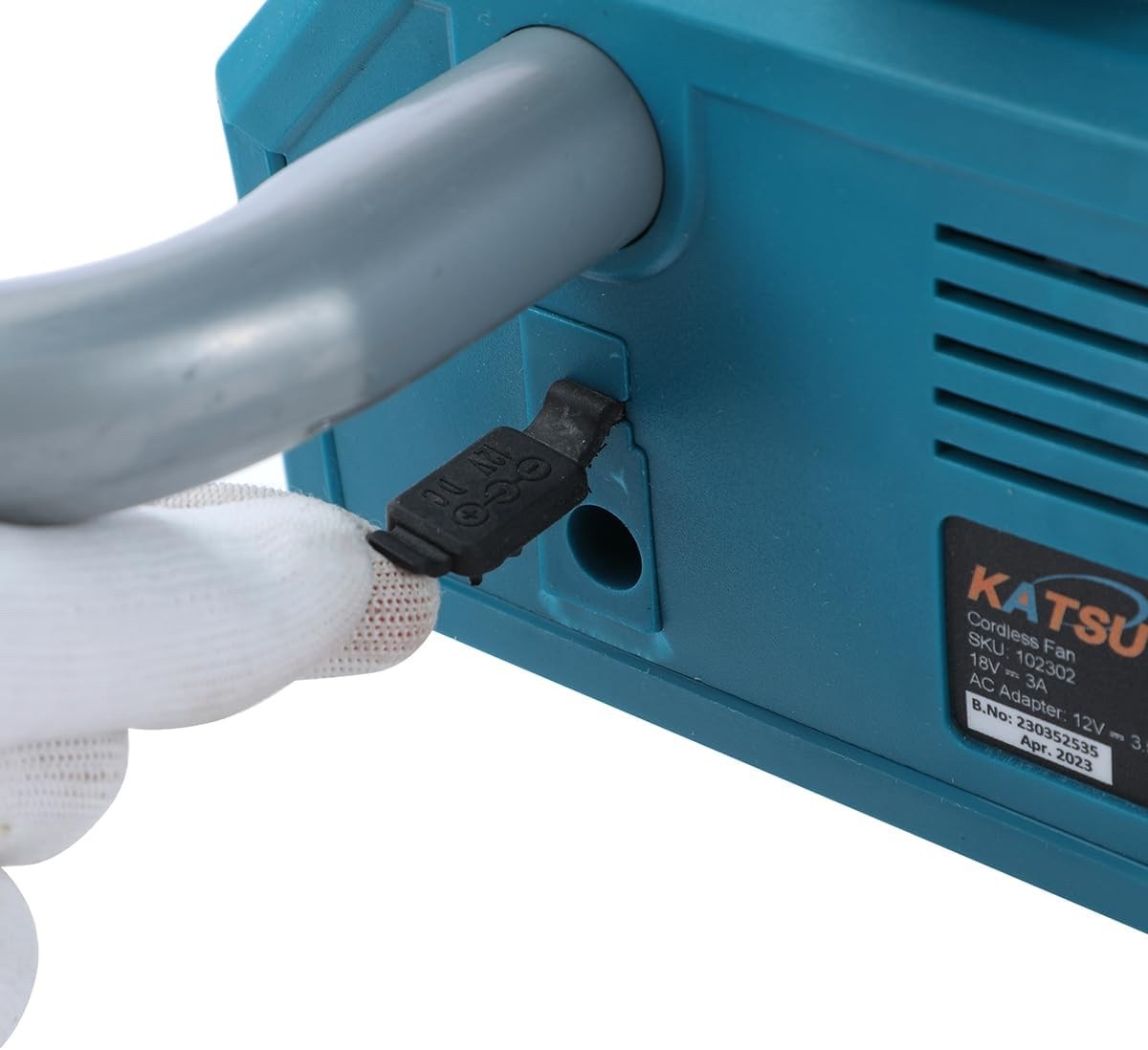 Jobsite Fan Cordless Portable 12 Inch 18V 21V AC DC 3 Speed Timer Blue Workshop