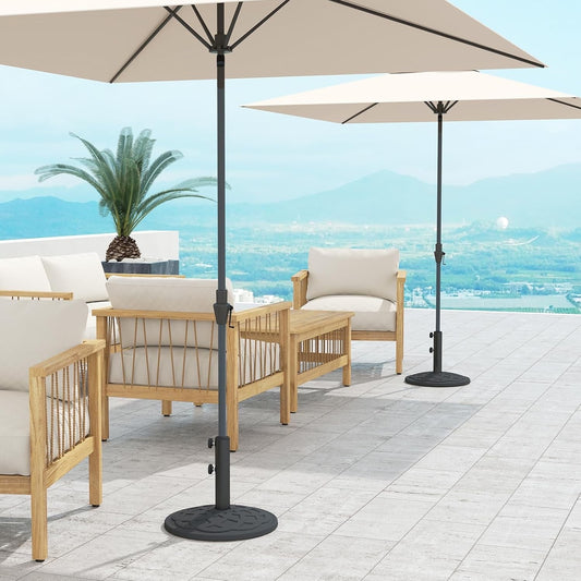 Garden Parasol Base Stand 12kg Heavy Duty Round Black Patio Umbrella Holder