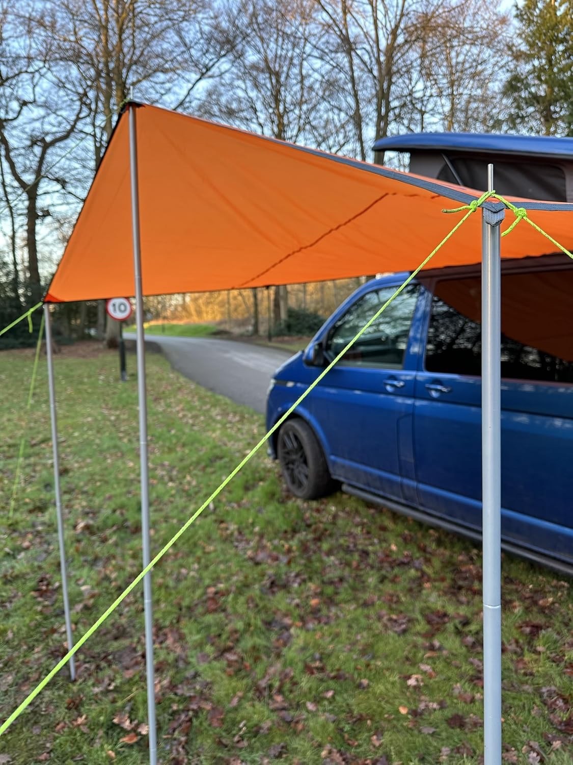 Canopy Awning Sun Shelter Camper Van 240x240cm Orange Motorhome Caravan Van