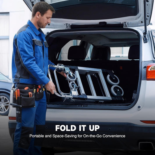 Convertible Hand Truck 2in1 Folding Dolly Cart 110KG Aluminum Adjustable