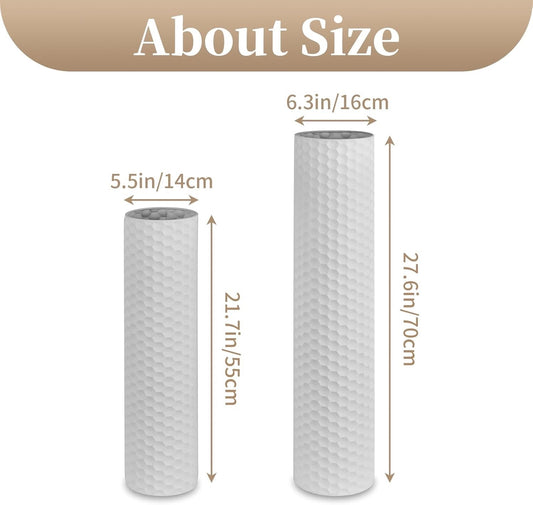 Tall Floor Vase Set 2 White Metal 70cm 55cm Honeycomb Modern Pampas Grass Decor