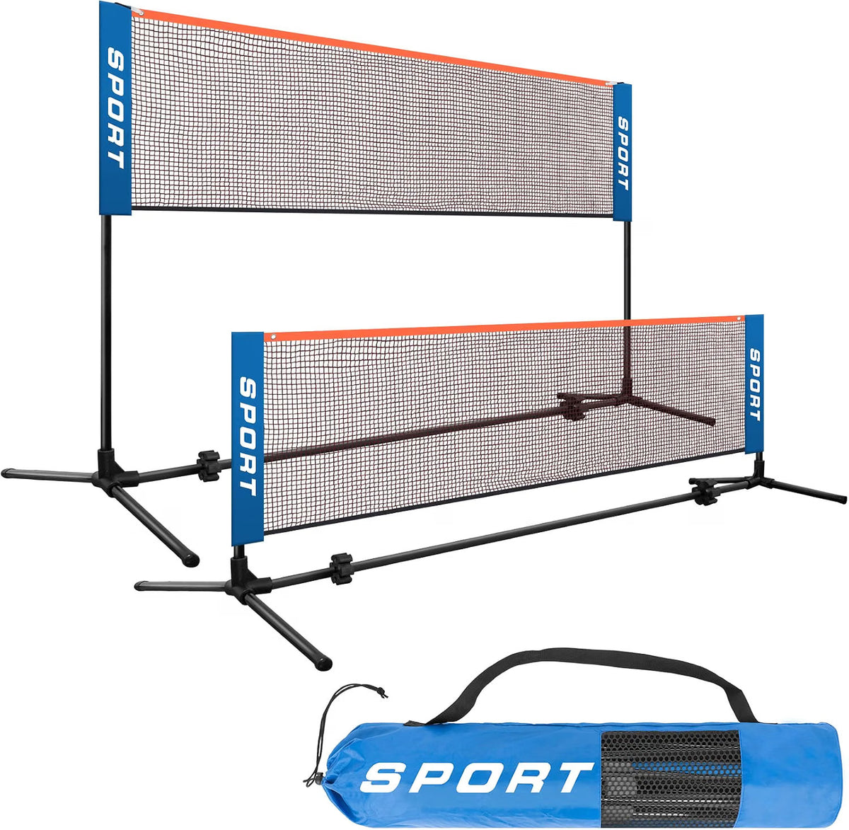 Badminton Net 3m Portable Adjustable 3-5m Pickleball Volleyball Tennis Carry Bag