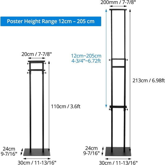 Sign Holder Stand Double Sided 2 Pack Adjustable Poster Display 83in Floor