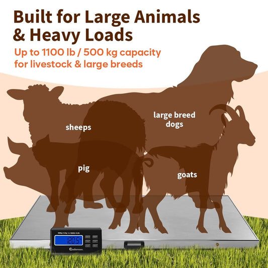Livestock Weighing Scale Digital 500kg Heavy Duty Platform Sheep Goats Pigs Farm