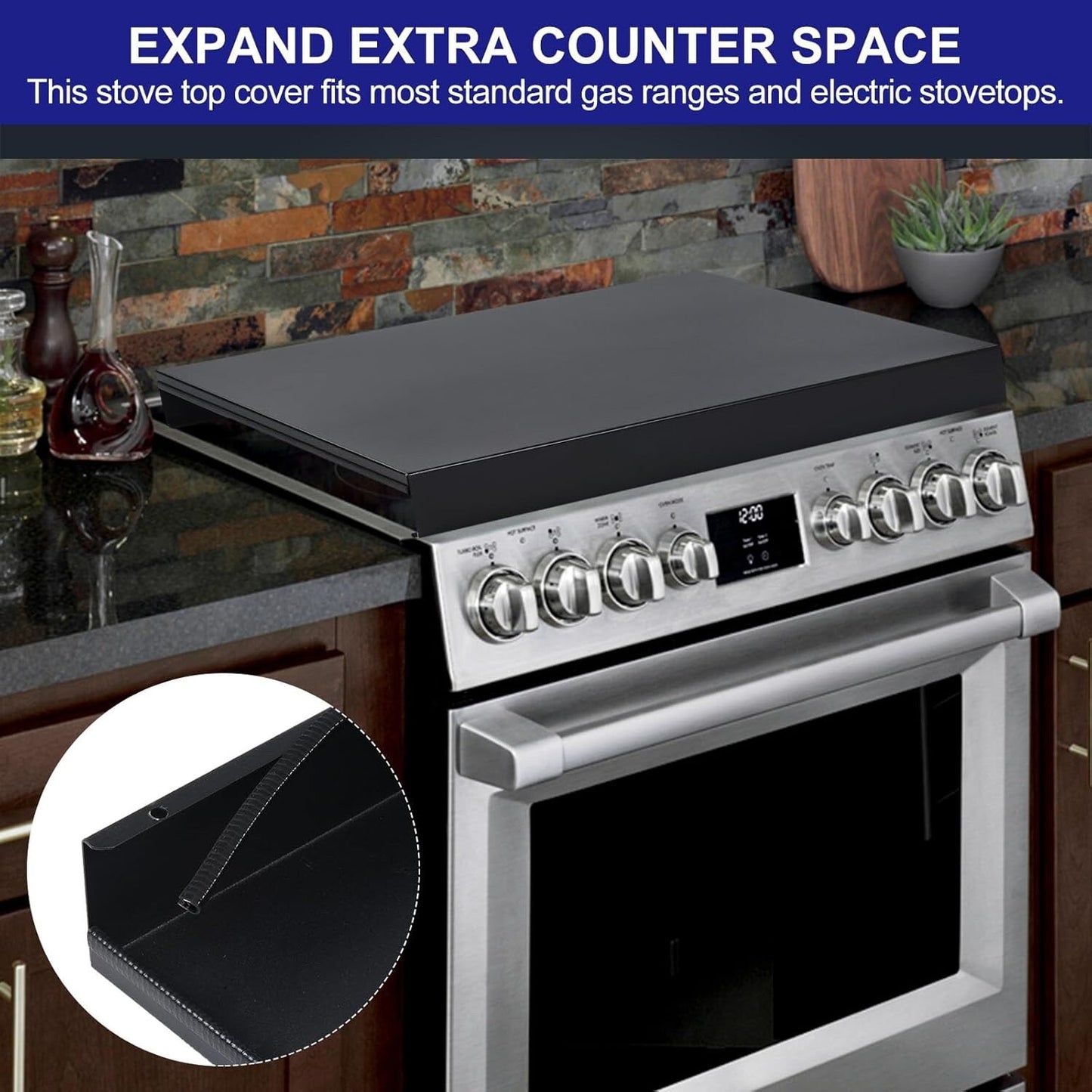 sourcing map Stainless Steel Stove Top Cover, Large Gas Stove Protective Cover