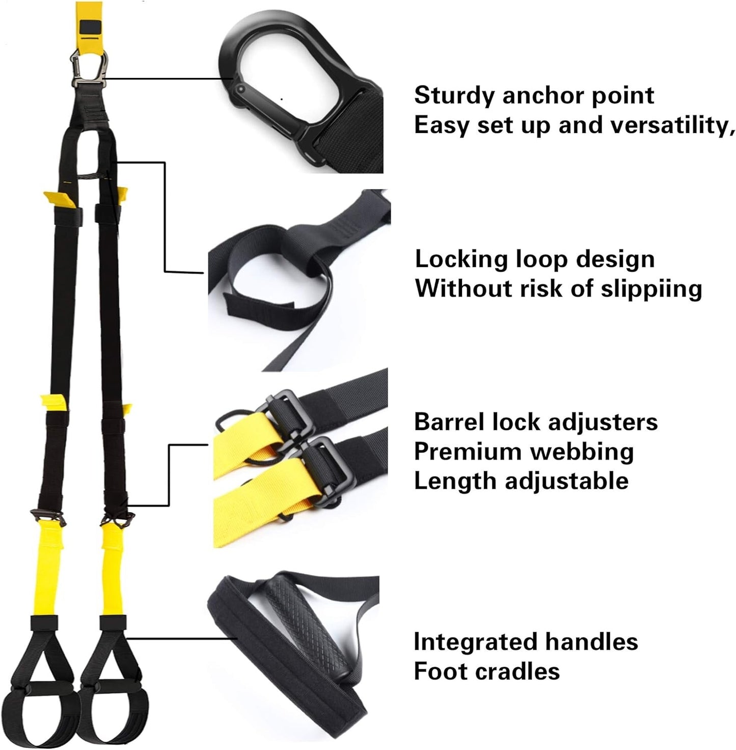 Pull Up Bar Door Frame Fitness Chin-Up Bar for Home Gym Equipment & Straps