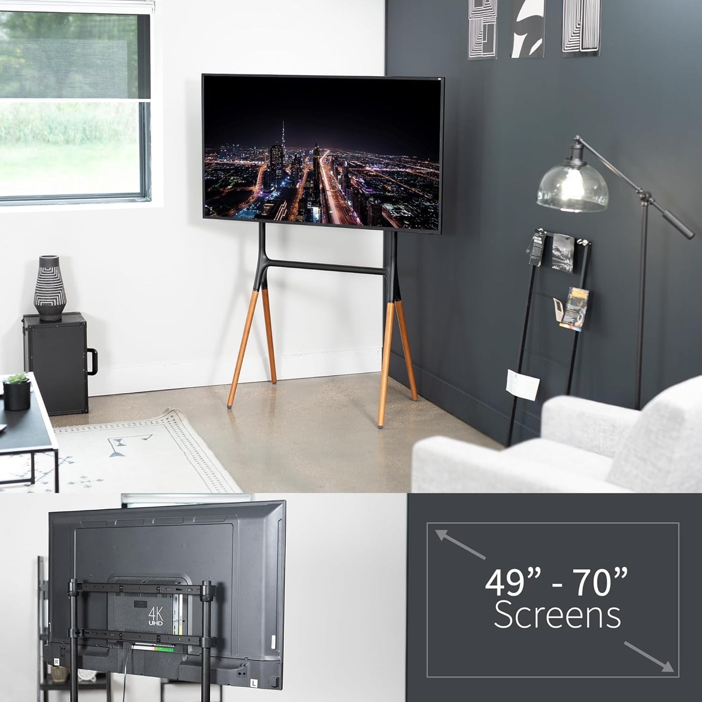 VIVO Artistic Easel 49 to 70 inch LED LCD Screen Studio TV Display Stand
