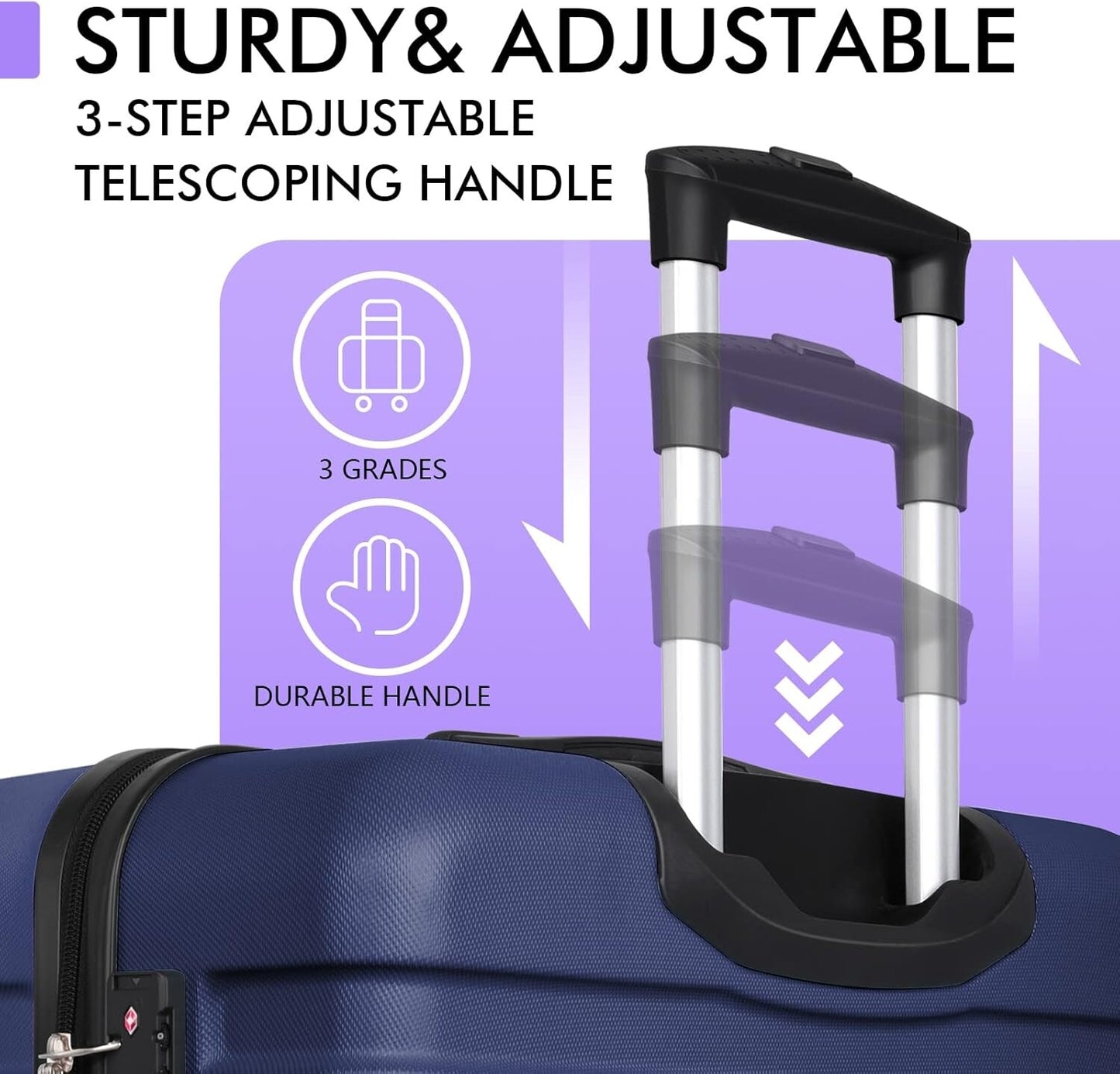 AnyZip Luggage PC ABS Hardside Lightweight Suitcase with 4 Universal Wheels 24"