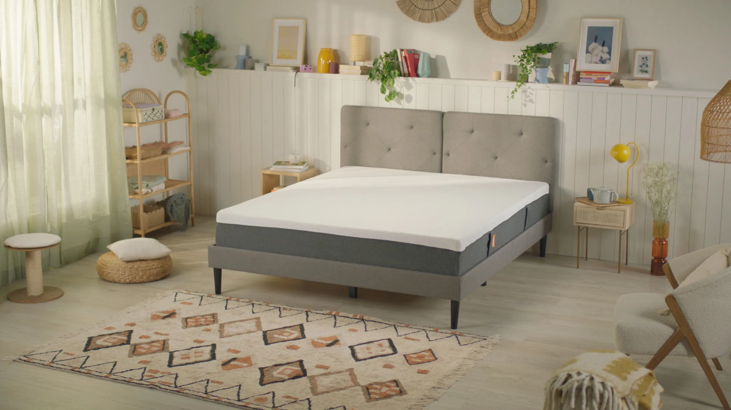 Brand New Emma Double Dark Grey Signature Bed with Tufted Headboard 135x190cm