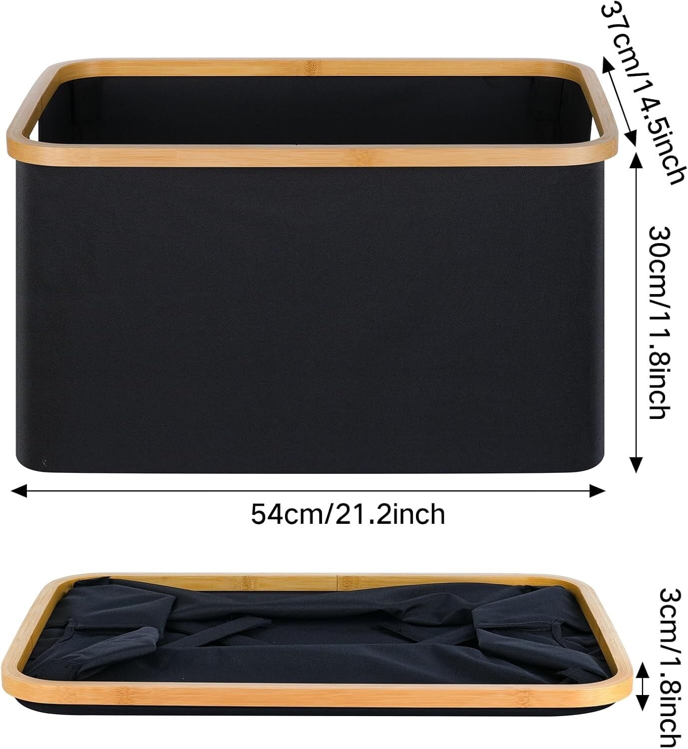 efluky Foldable Laundry Basket 60L Collapsible Storage Basket 2pc