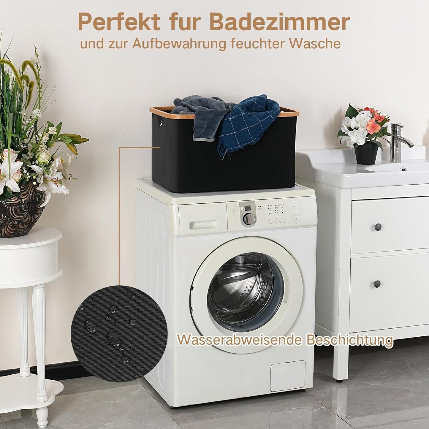 efluky Foldable Laundry Basket 60L Collapsible Storage Basket 2pc