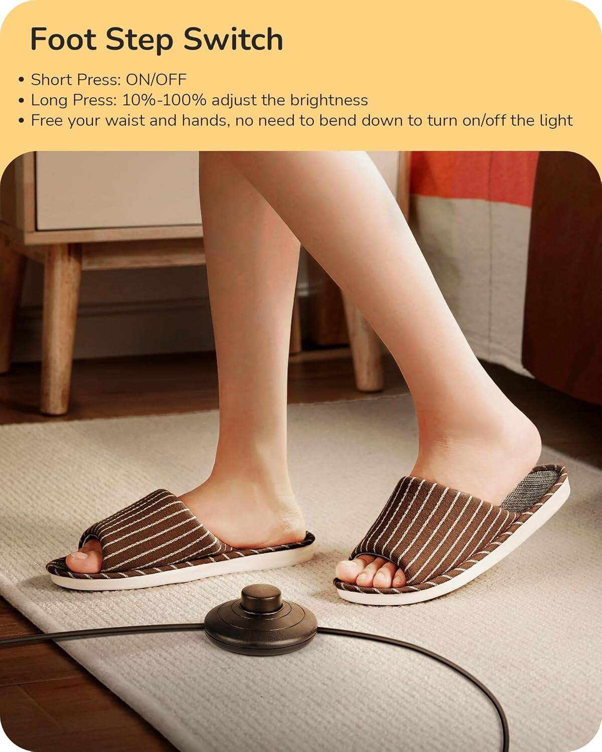 EDISHINE 2 Pack LED Floor Lamp 146cm Minimalist Dimmable Standing Lamp Black