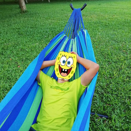 Double Hammock with Steel Stand 2 Person Outdoor Garden Patio Bed