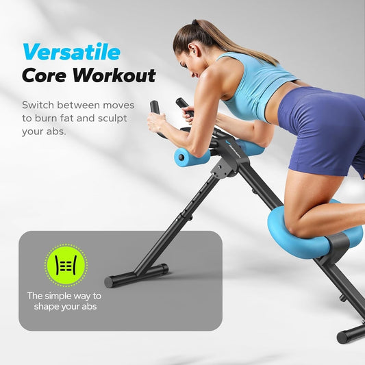 Ab Machine Adjustable Core Trainer Foldable Home Gym Sit Up Bench Knee Support