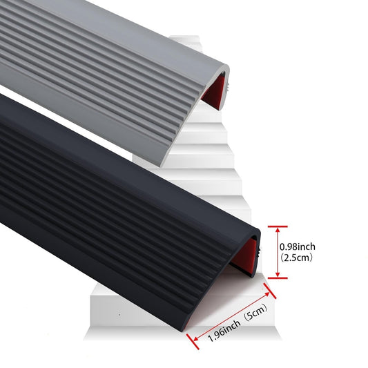 Self Adhesive Anti Slip Stair Nosing 10m Black Vinyl Rubber Edge Trim Trimold