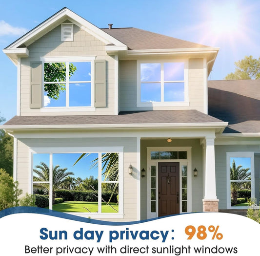 One Way Mirror Window Film Silver Reflective Privacy UV Heat Control LifeTree